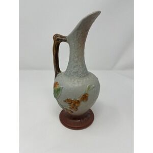 RARE! Roseville Pottery Bittersweet Pitcher Vase, #816-8", 1951 Bittersweet Rose